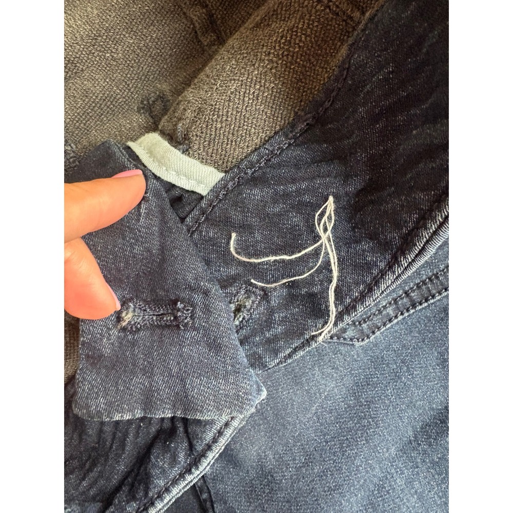 Maeve Anthropologie The Colette Cropped Wide-Leg Jeans Navy Blue 27 High Rise - Picture 9 of 10